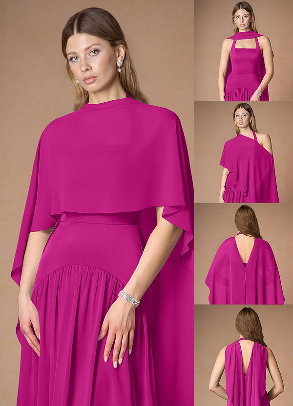 front Azazie Matching Color Chiffon Multiway Cape