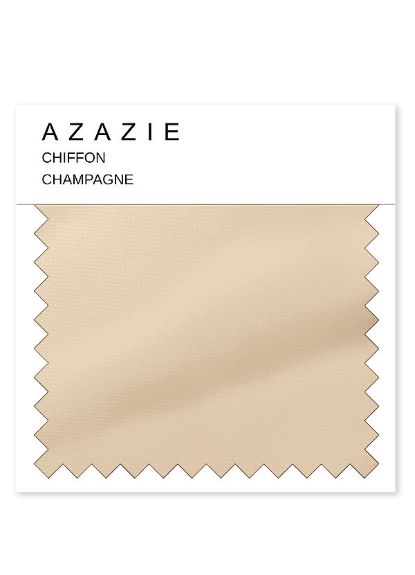 front Azazie Champagne Chiffon Swatch