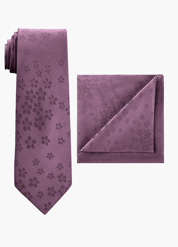 front Jacquard Wide Tie & Pocket Square Set