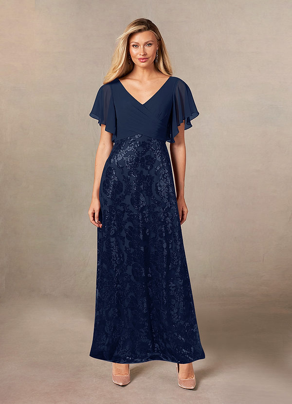 Azazie Irahis Mother of the Bride Dresses A-Line Sequins Chiffon Ankle-Length Dress image1