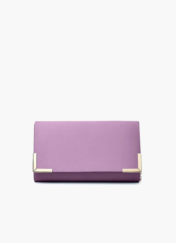 front Pochette enveloppe en satin mat de couleur assortie