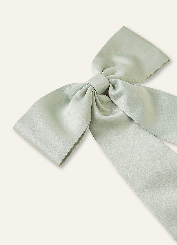 front Ensemble de 2 pinces à cheveux en satin avec nœud assorti