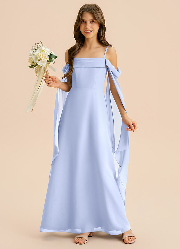 Azazie Moana Junior Klä av A-Line i Chiffong Plisserad image1