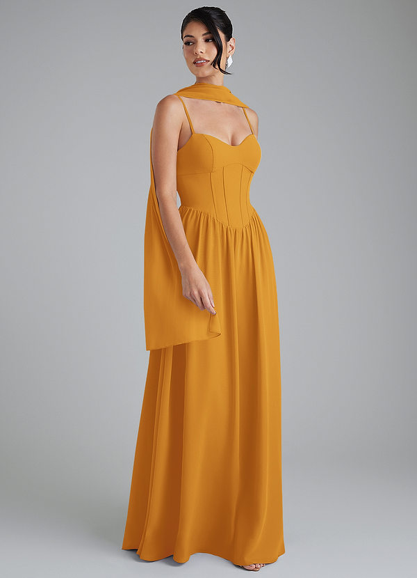 butterscotch bridesmaid dresses Chiffon Square Neck Short Sleeve Dress Bridal and Formal This unique tone is ideal for weddings that embrace earthy Stephanie Matte Satin Dress in
