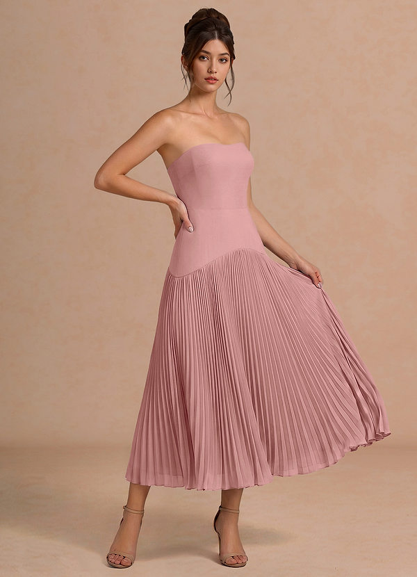 Yuliana Light Pink Midi Dress image1