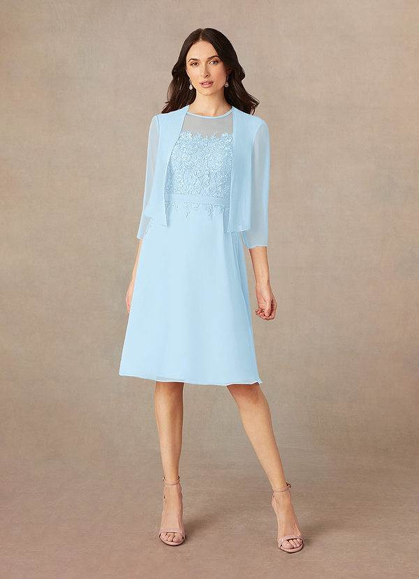 Azazie Klaus Mother of the Brides Dresses Sky Blue A-Line Scoop Sequins Chiffon Dress image1