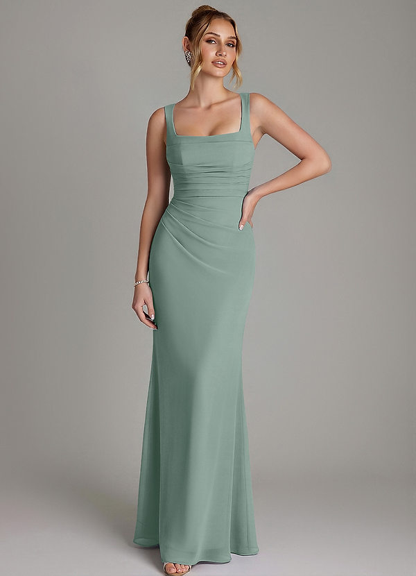 Agustina Bridesmaid Dresses Silver Sage Mermaid Corset Chiffon Dress image1