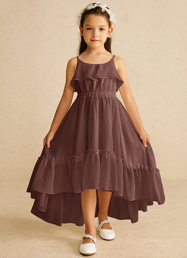 Azazie Karmen Flower Girl Klänningar Klänning A-Line i Chiffong Ruched image1