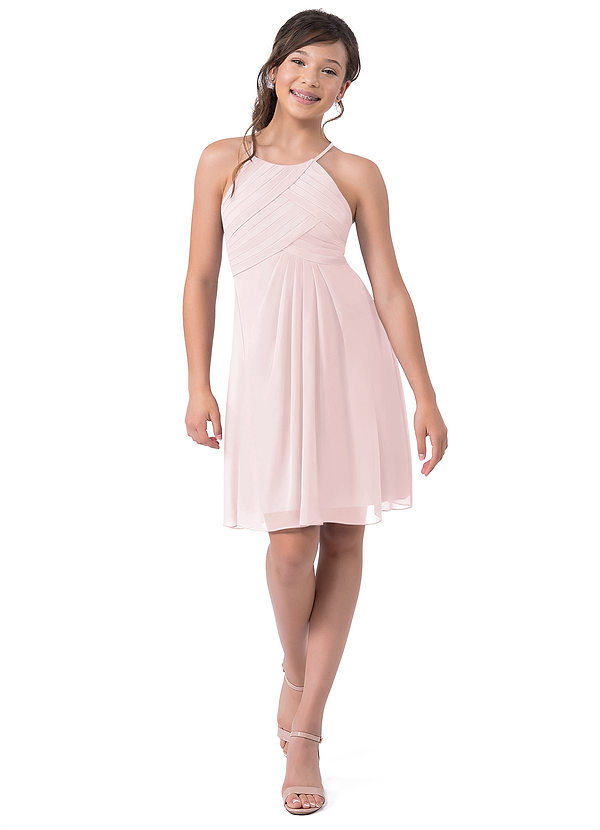 Vestidos Boho Para Damas De Honor Junior Con Falda Cascada Rosa Claro main image 1