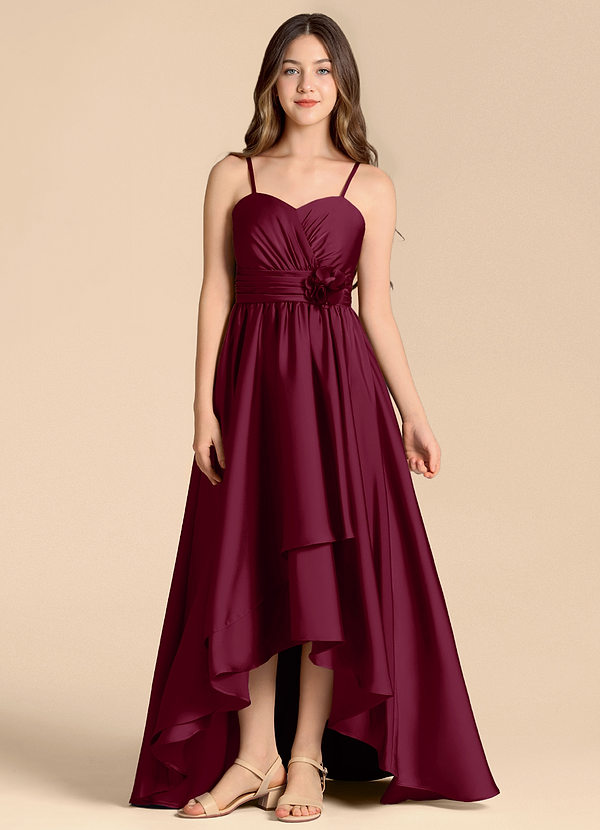 Azazie Catalina Junior Vestido de Mora de Satén Elástico de Corte en A con Escote de Corazón image1