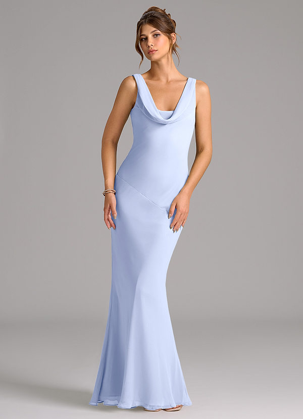 Azazie Rylina Bridesmaid Dresses Ice Mermaid Pleated Chiffon Dress image1