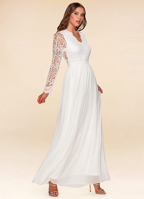 White Lace Maxi Dress With Sleeves ...