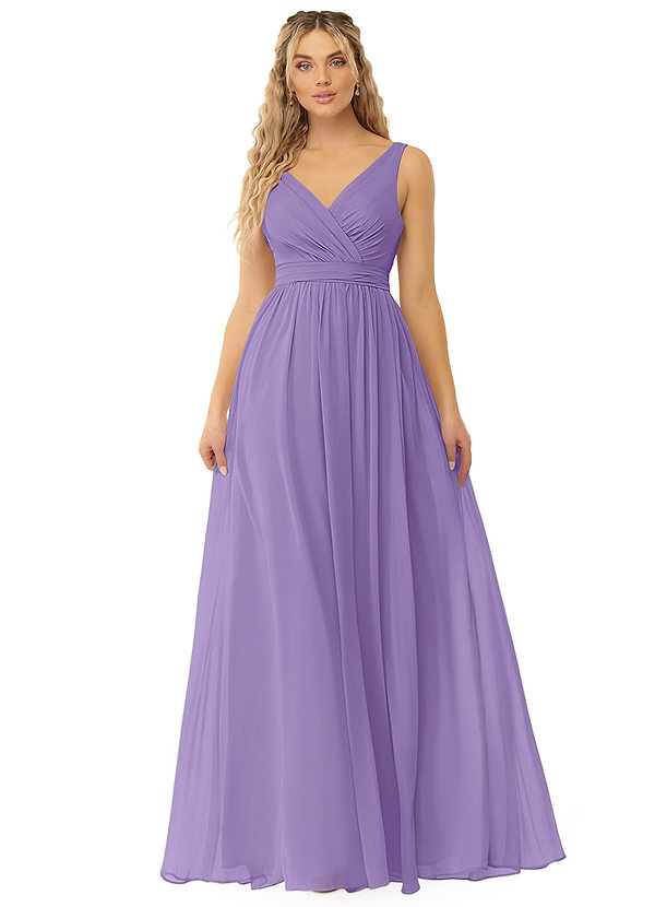 Azazie Kora Abiti da Damigella Abito A-Line in Chiffon Plissettato Tahiti image1