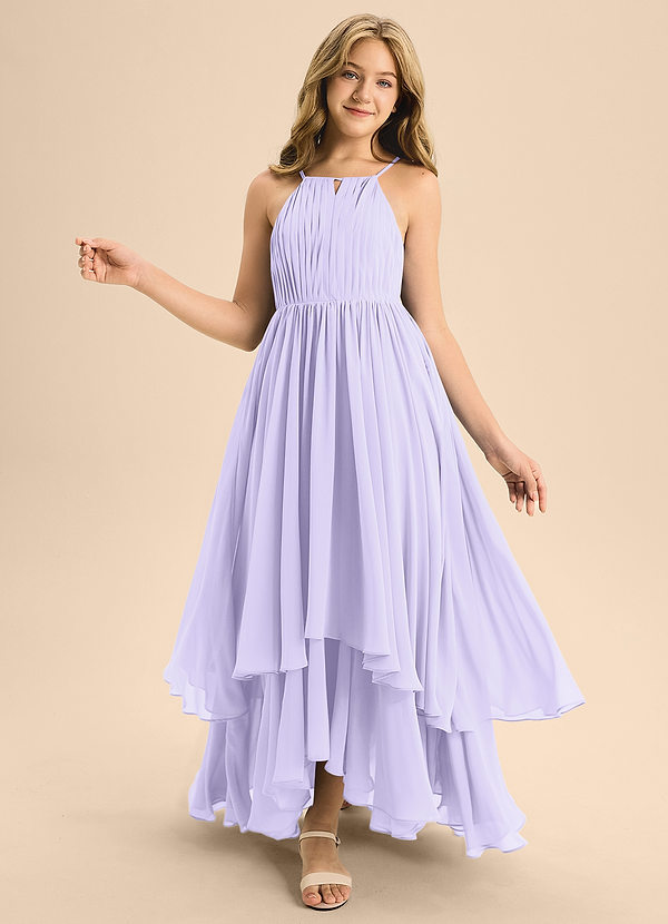 Azazie Elliora Junior Lilac A-Line Pleated Chiffon Dress image1