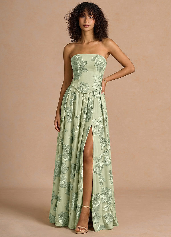 Isaura Light Green Maxi Dress image1