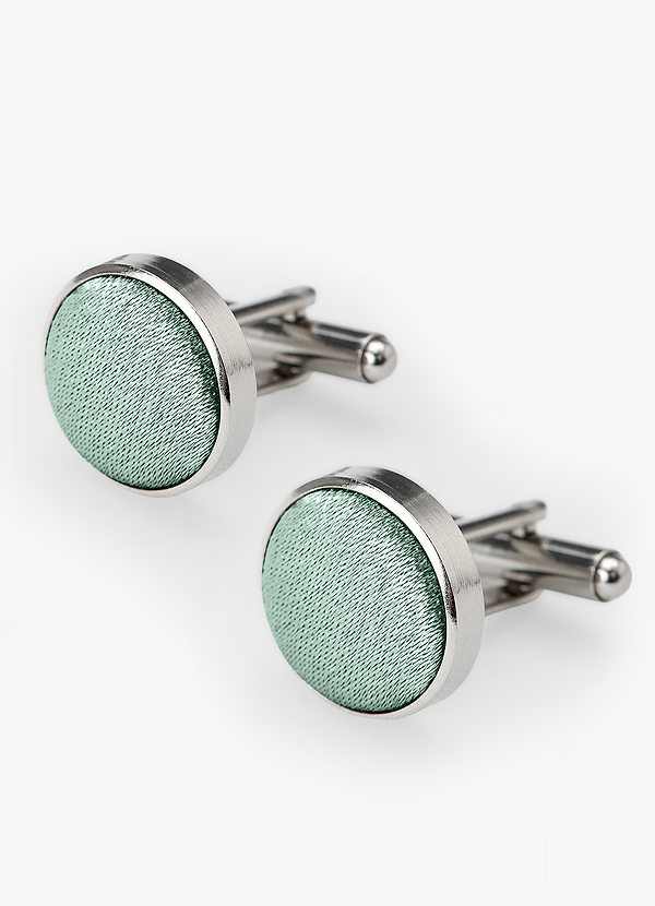 front Rounded Metallic Satin Cuff Links