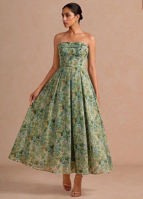 Ysabel Floral Verde Rochie maxi image1