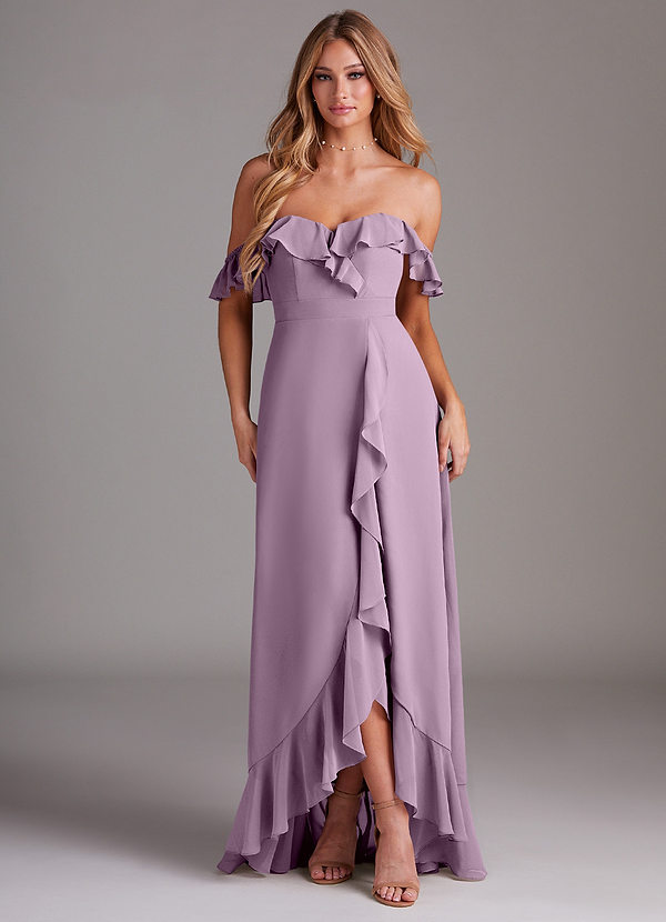 Azazie Lyra Bridesmaid Dresses Wisteria A-Line Chiffon Convertible Dress image1
