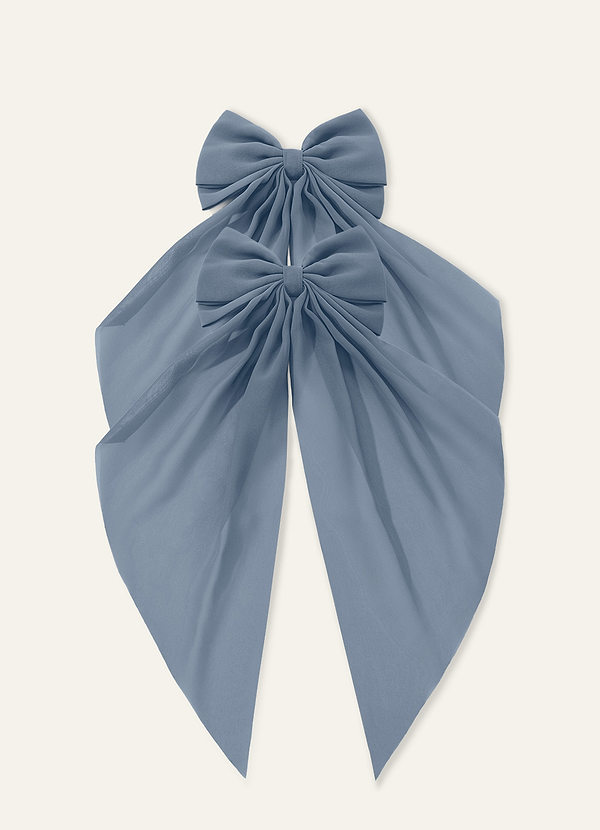 front Matching Color Chiffon Burnout Bow Hair Clip(Pack of 2)
