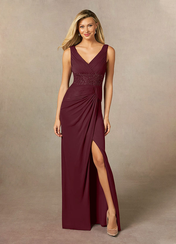 Azazie Winona Mother of the Brides Dresses Cabernet Mermaid Sequins Mesh Dress image1