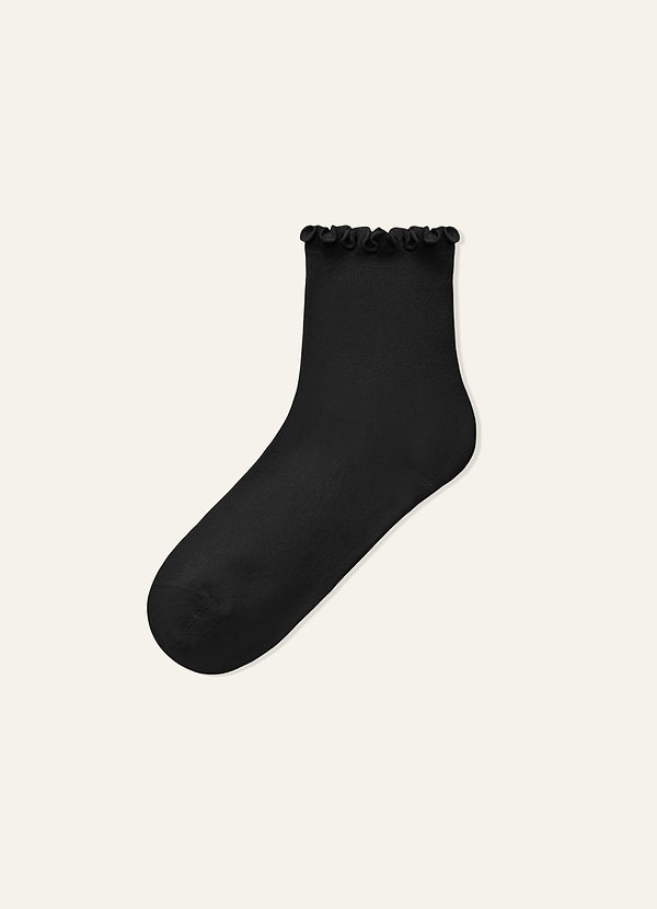 front Matching Color Ruffle Edge Soft Women's Socks