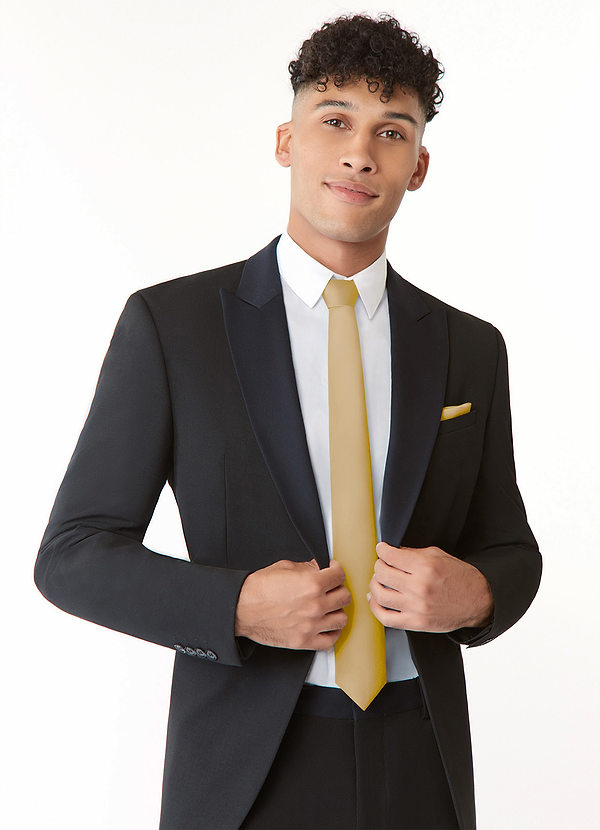 front Cravate fine en satin mat
