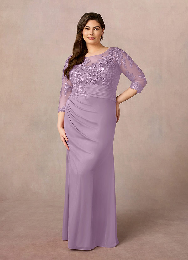 Azazie Fatemah Suknie dla Matki Panny Młodej Syrena Koronka Sznurówka Długość podłogi Sukienka image1