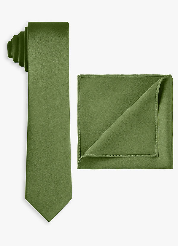 front Stretch Satin Skinny Tie and Pocket Square Set