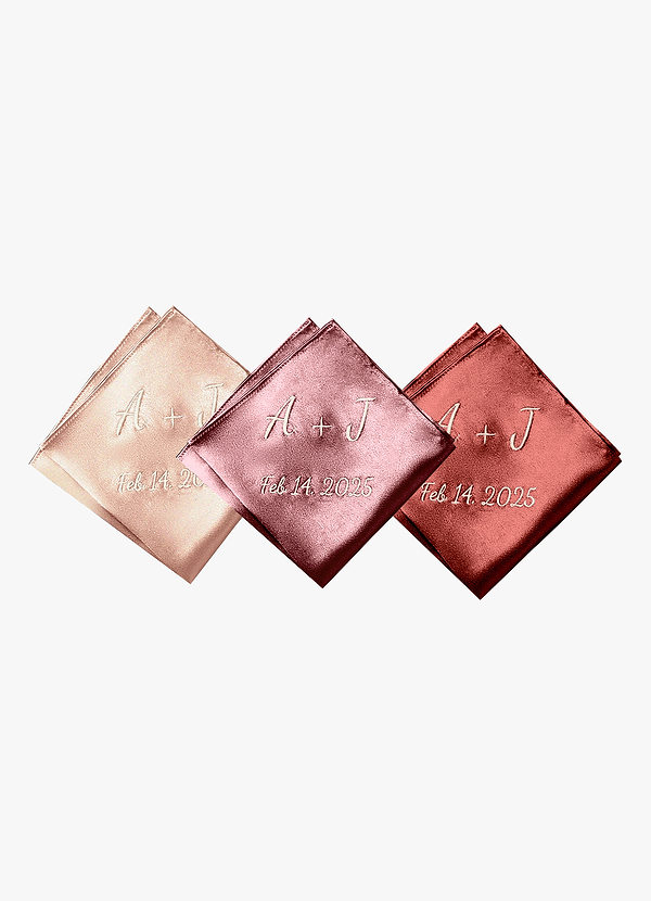 front Personalized Metallic Satin Pocket Square