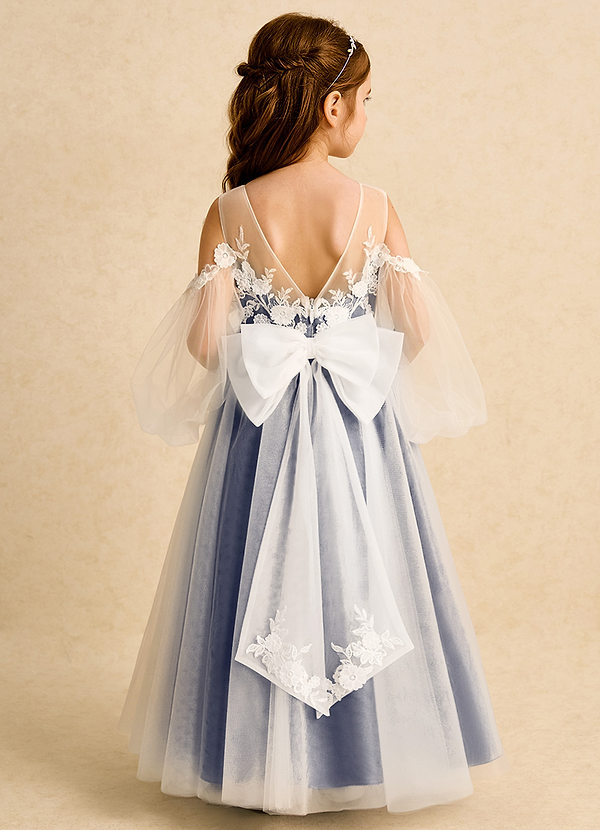Azazie Zimi Vestidos de Niña de Flores Vestido de Tormenta de Tul de Princesa con Escote de Corazón image1
