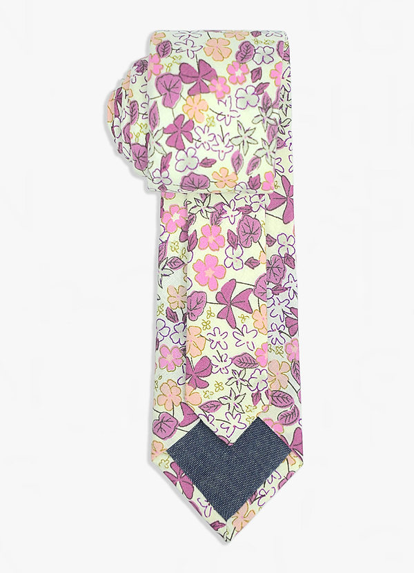 back Artwork Floral Skinny Tie