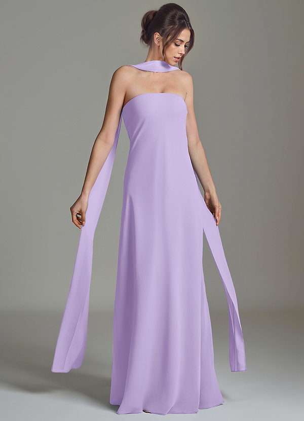 Azazie Ilana Bridesmaid Dresses Lilac A-Line Strapless Chiffon Dress image1