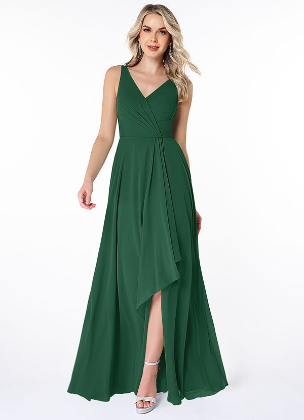 Dark Green Azazie Calvi Bridesmaid Dresses | Azazie