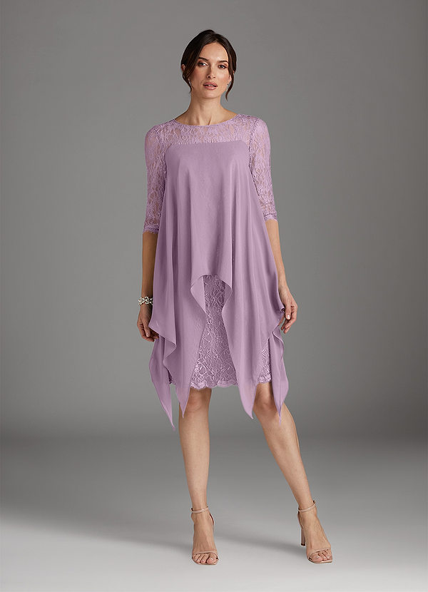 Azazie Flo Mother of the Brides Dresses Wisteria A-Line Lace Chiffon Dress image1