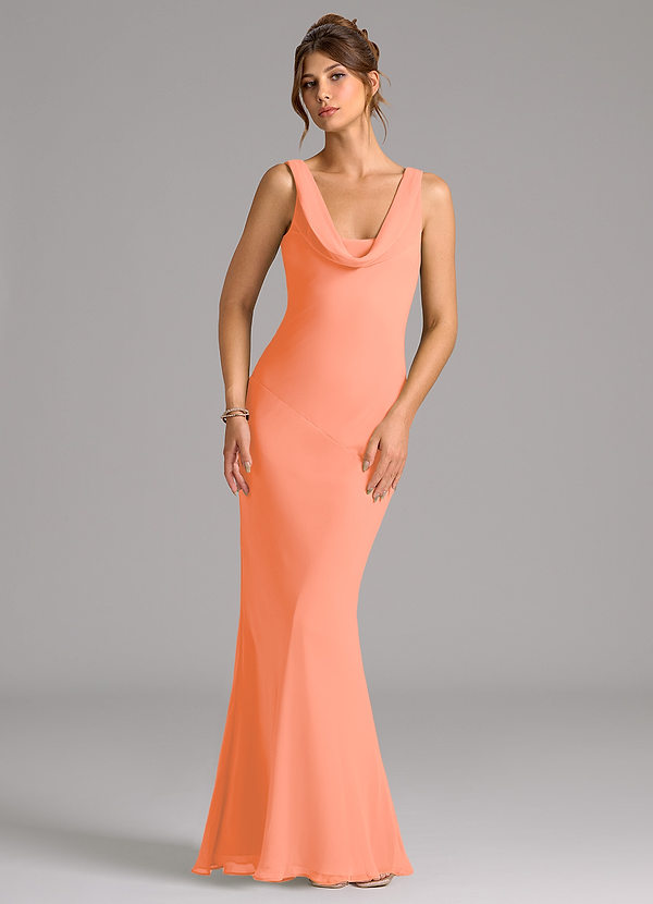 Azazie Rylina Bridesmaid Dresses Sunset Mermaid Pleated Chiffon Dress image1