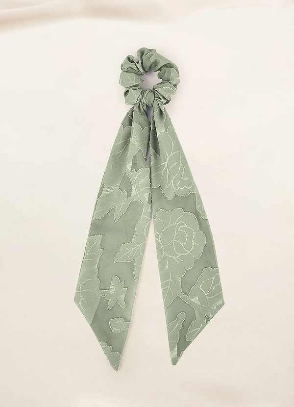 front Matchande färg blommig Burnout hårhalsduk scrunchie