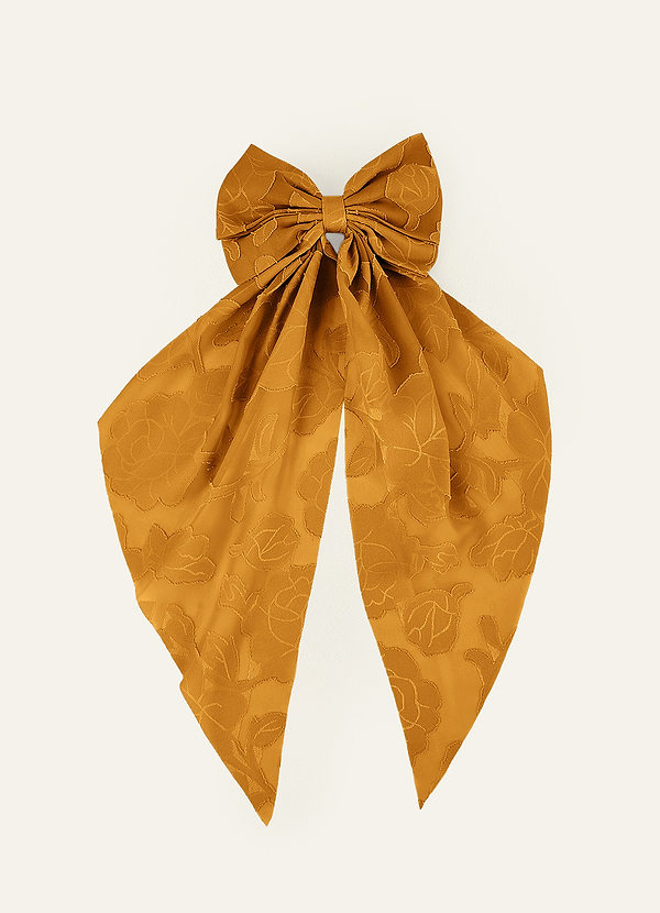 front Matching Color Floral Burnout Bow Hair Clip