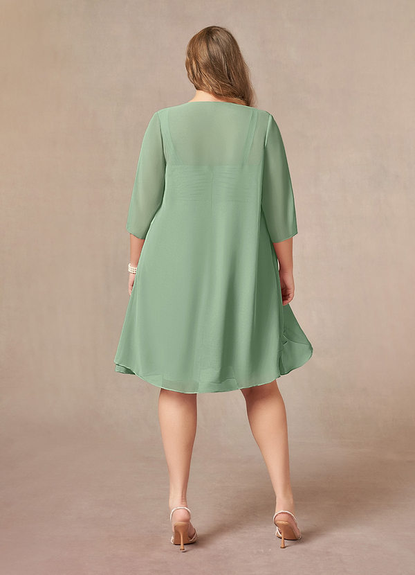 A-Line/Princess Asymmetrical Long Sleeves Pleated Velvet Plus Size Mother Of the Bride Dresses main image 1
