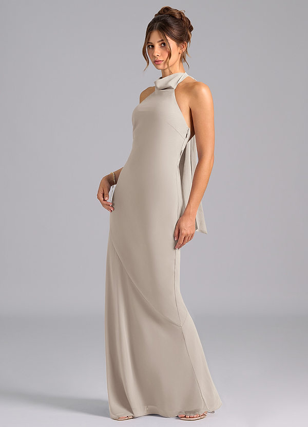 Azazie Velli Bridesmaid Dresses Frost Mermaid Bow Chiffon Dress image1