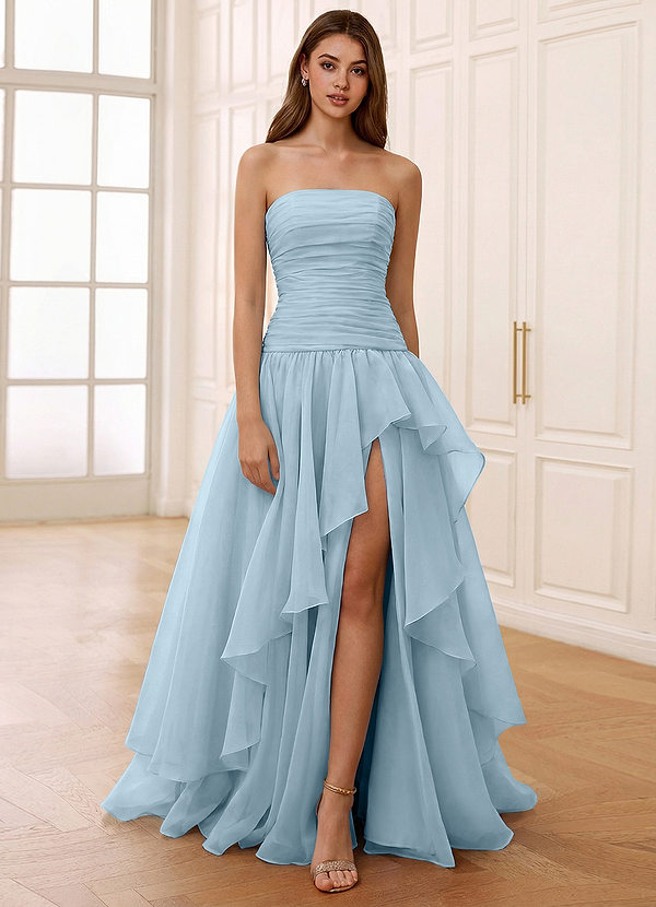 Ocavivien Shy Blue Tulle Prom Dress image1