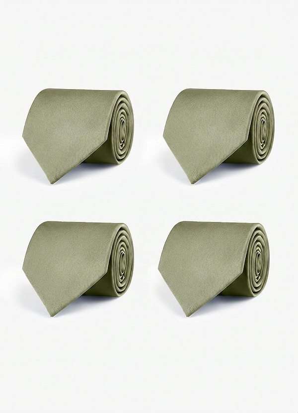 front Stretch Satin Matching Groomsmen Tie Set – 4 Pieces