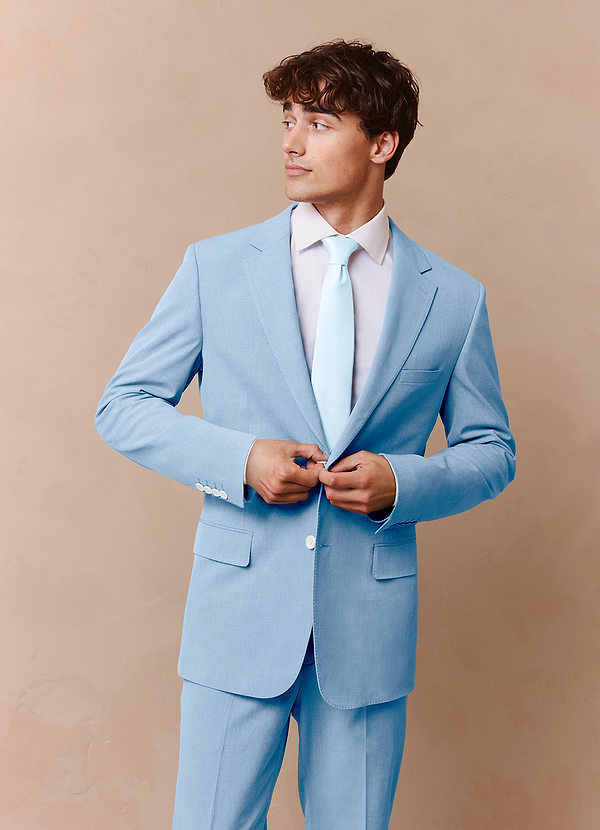 front James Sky Blue Structured Stretch Suit