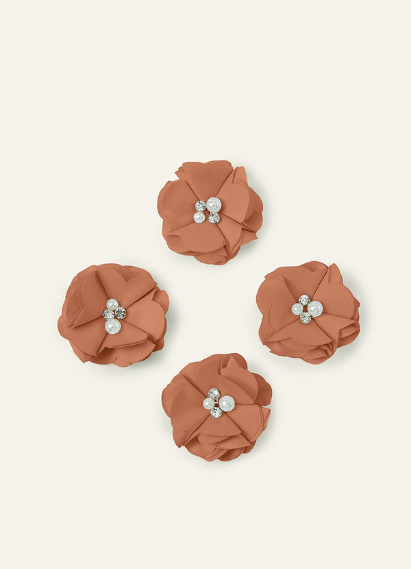 front Four-Piece Matching Color Matte Satin Hair Clip Set