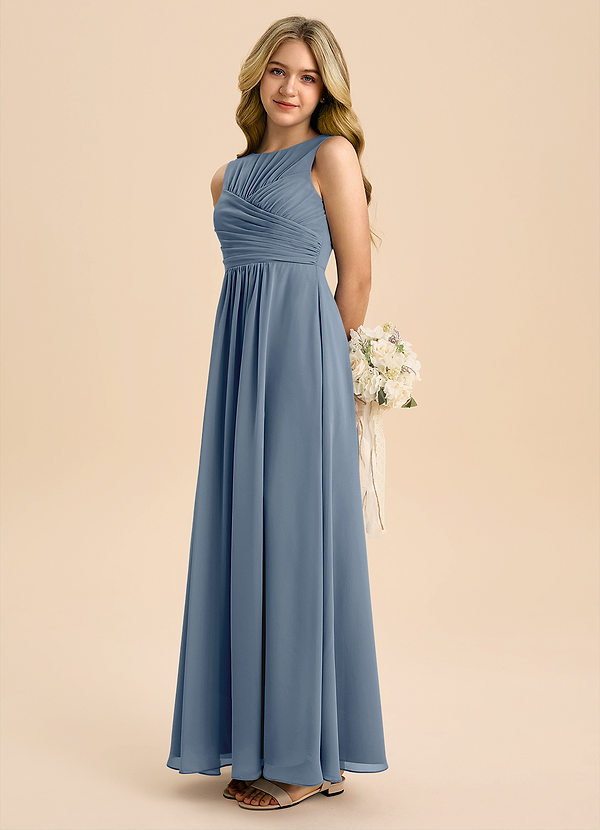 Azazie Skyla Junior A-Linie Plissee Chiffon Kleid Zwielichtviolett image1