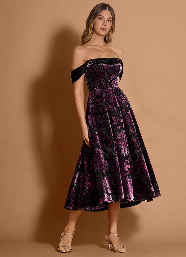 Eunice Black Amethyst Midi Dress image1