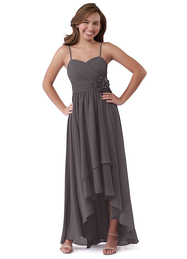 Los Vestidos AsiméTricos Para Damas De Honor Junior Con Escote En Forma De Cucharada Terracota