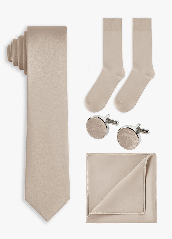 front Bijpassende kleur 4-delige stretch satijnen skinny stropdasset