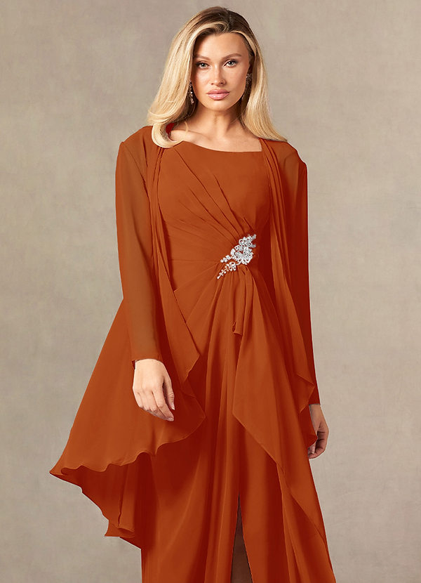 front Azazie Matching Color Devereaux Chiffon Wrap