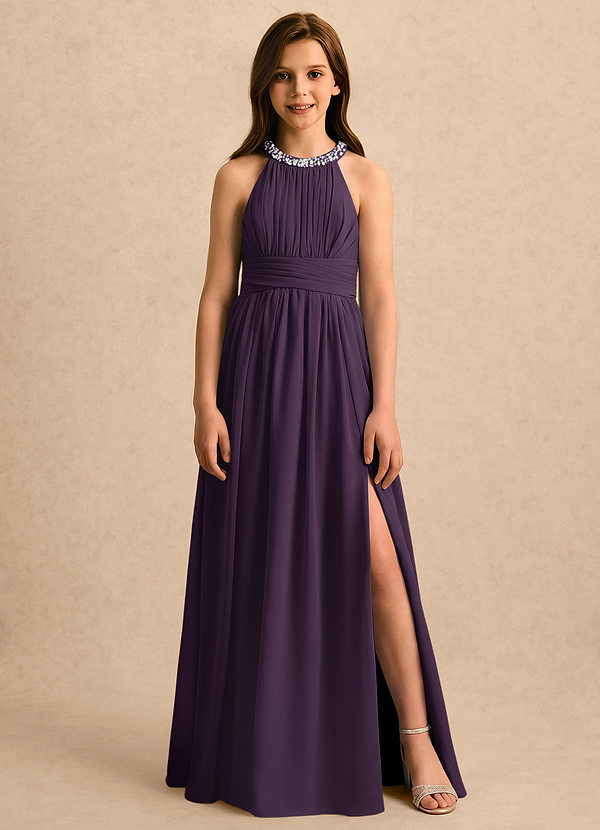 Azazie Aria Girls Formal Blommflicksklänningar Klänning A-Line i Chiffong Plisserad image1