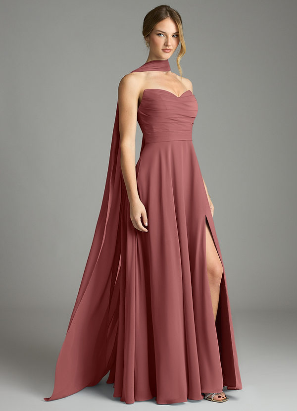 Azazie Ayla Abiti da Damigella Abito A-Line in Chiffon Scollo a Cuore Ametista image1